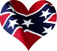 Confederate Flag Heart Decal / Sticker 03