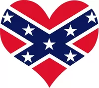 Confederate Flag Heart Decal / Sticker 04