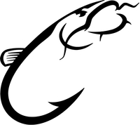 Catfish Fish Hook Decal / Sticker 12