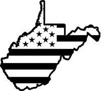 American Flag West Virginia Decal / Sticker 03