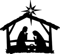 Christmas Manger Decal / Sticker 01