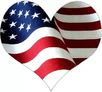 American Flag Heart 02 Decal / Sticker