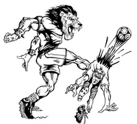 Soccer Lions Mascot Decal / Sticker 1