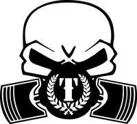 Triumph Piston Gas Mask Skull Decal / Sticker 28