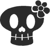 Flower Skull Decal / Sticker 14