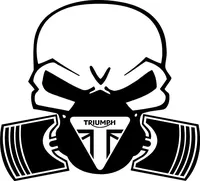 Triumph Piston Gas Mask Skull Decal / Sticker 40