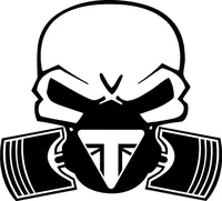 Triumph Piston Gas Mask Skull Decal / Sticker 42