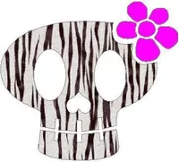 Flower Skull White Tiger Print Decal / Sticker 14