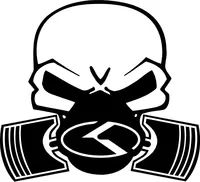 KIA Piston Gas Mask Skull Decal / Sticker 05