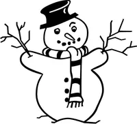 Snowman Decal / Sticker 02