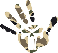 Camouflage Punisher Jeep Wave Decal / Sticker 166