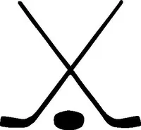 Crossed Hockey Sticks and Puck Decal / Sticker