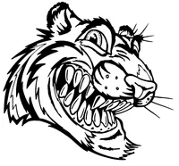 Tigers Head Mascot Decal / Sticker