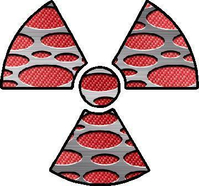 Red Carbon Fiber Punched Radiation Decal / Sticker