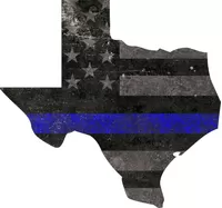 Texas Thin Blue Line Blue Lives Matter American Flag Decal / Sticker 05