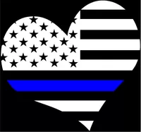 Thin Blue Line Flag Heart Decal / Sticker 19