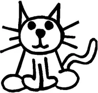 Cat Stick Figure Decal / Sticker 02