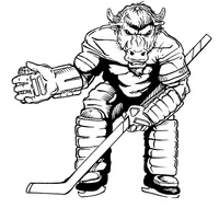 Hockey Buffalo Mascot Decal / Sticker hk1