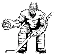 Hockey Devils Mascot Decal / Sticker 1