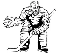 Hockey Frontiersman Mascot Decal / Sticker 1