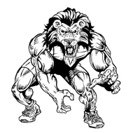 Wrestling Lions Mascot Decal / Sticker 2