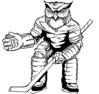 Hockey Owls Mascot Decal / Sticker 1