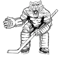 Hockey Cougars / Panthers Mascot Decal / Sticker 2