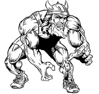 Wrestling Vikings Mascot Decal / Sticker 2