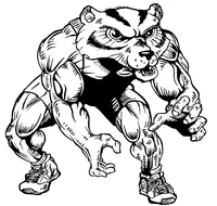 Wrestling Wolverines / Badgers Mascot Decal / Sticker 2