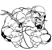 Pirates Basketball Mascot Decal / Sticker