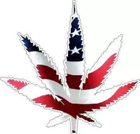 American Flag Pot Leaf Decal / Sticker