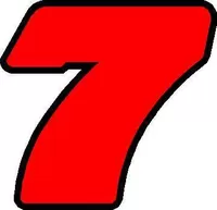 7 Race Number 2 Color Decal / Sticker