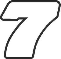 7 Race Number Outline Decal / Sticker