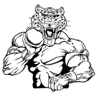 Track and Field Leopards Mascot Decal / Sticker 3