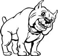 Cute Bulldog Mascot Decal / Sticker