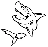 Sharks Mascot Decal / Sticker