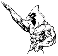 Weightlifting Cardinals Mascot Decal / Sticker 2