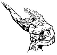 Weightlifting Gators Mascot Decal / Sticker 2