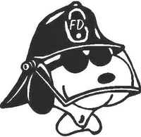 Snoopy Fireman Decal / Sticker 02