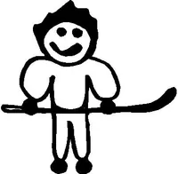 Hockey Player Stick Figure Decal / Sticker 01