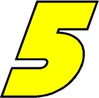 5 Race Number Bahamas Heavy Font 2 Color Decal / Sticker