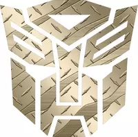 Gold Diamond Plate Brushed Aluminum Autobot Decal / Sticker