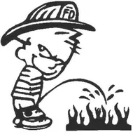 Z1 Pee On Decal / Sticker - Fire Kid Design 2