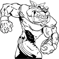 Football Bulldog Mascot Decal / Sticker 02