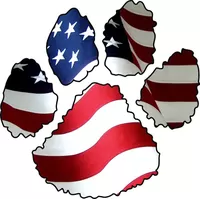 American Flag Dog Paw Decal / Sticker 03