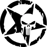 Punisher Star Decal / Sticker 113