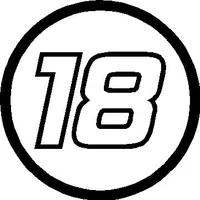 18 Race Number Hemihead Font Decal / Sticker