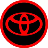 Circular Toyota Decal / Sticker Red and Black