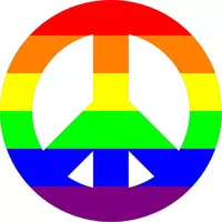 Rainbow LGBT Flag Peace Decal / Sticker 02