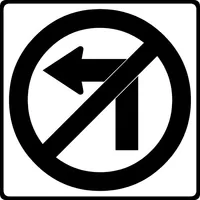No Left Turn Decal / Sticker 01